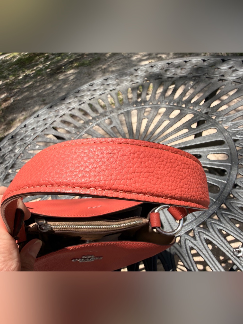 COACH Small Town Bucket Bag Leather Coral Pink 1011 - Picture 9 of 13